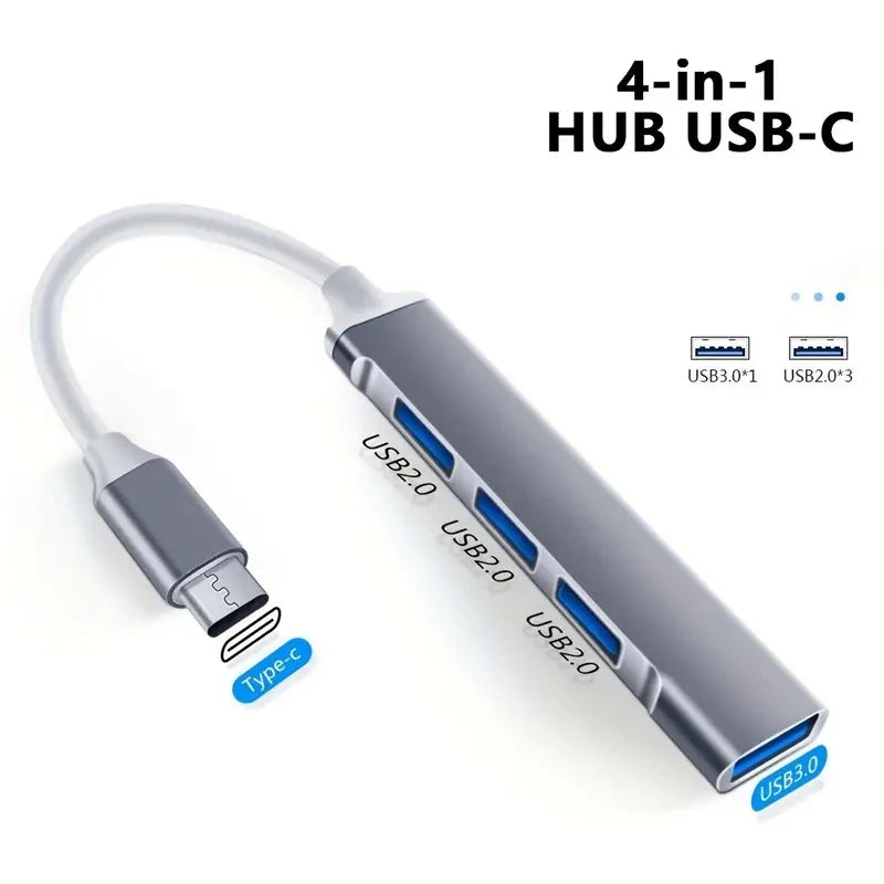 4-Port Type-C HUB Adapter – USB 3.0/3.1 OTG Multi-Splitter