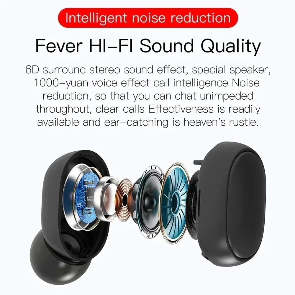 E6S Wireless Bluetooth Earphones TWS Headset  Noise Cancelling Wireless Earbuds with Microphone | Waterproof | HiFi Stereo Sound | Long Battery Life