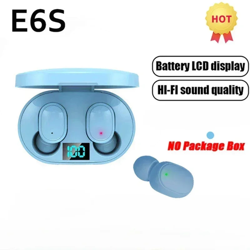E6S Wireless Bluetooth Earphones TWS Headset  Noise Cancelling Wireless Earbuds with Microphone | Waterproof | HiFi Stereo Sound | Long Battery Life