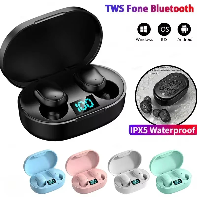 E6S Wireless Bluetooth Earphones TWS Headset  Noise Cancelling Wireless Earbuds with Microphone | Waterproof | HiFi Stereo Sound | Long Battery Life