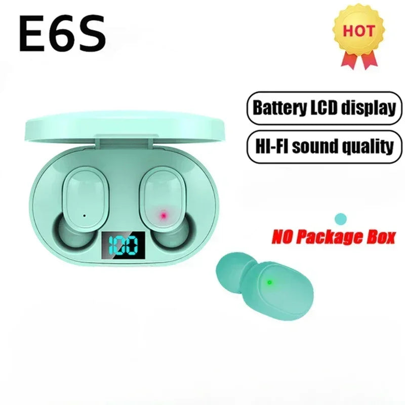 E6S Wireless Bluetooth Earphones TWS Headset  Noise Cancelling Wireless Earbuds with Microphone | Waterproof | HiFi Stereo Sound | Long Battery Life