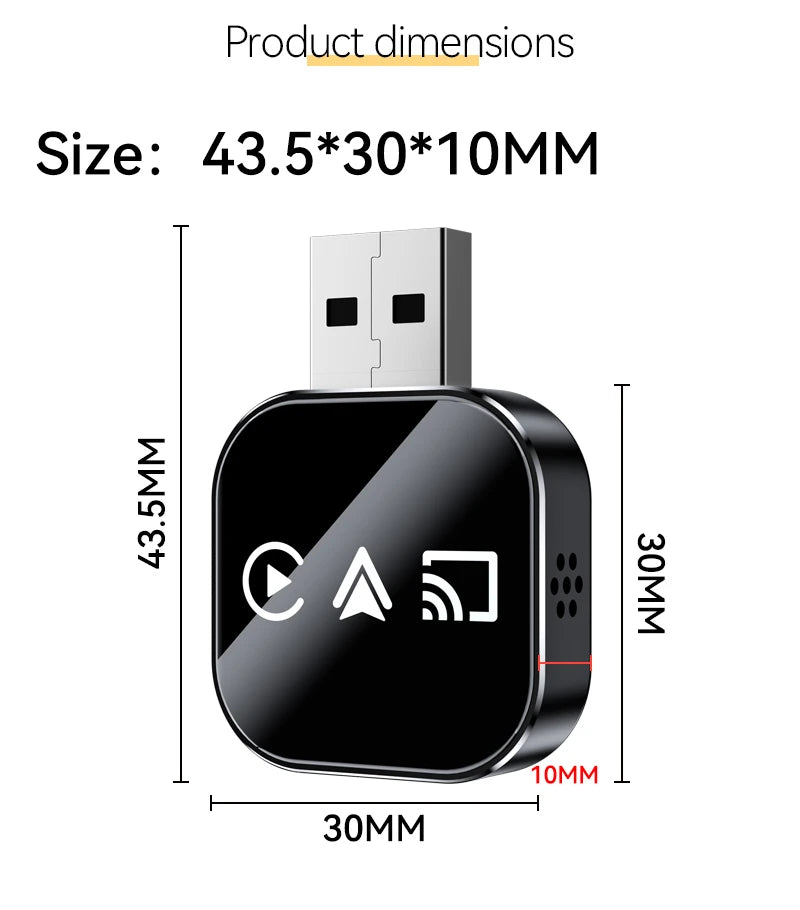 3-in-1 Wireless CarPlay Adapter 2025 | Convert Wired to Wireless | Mirror Link Support