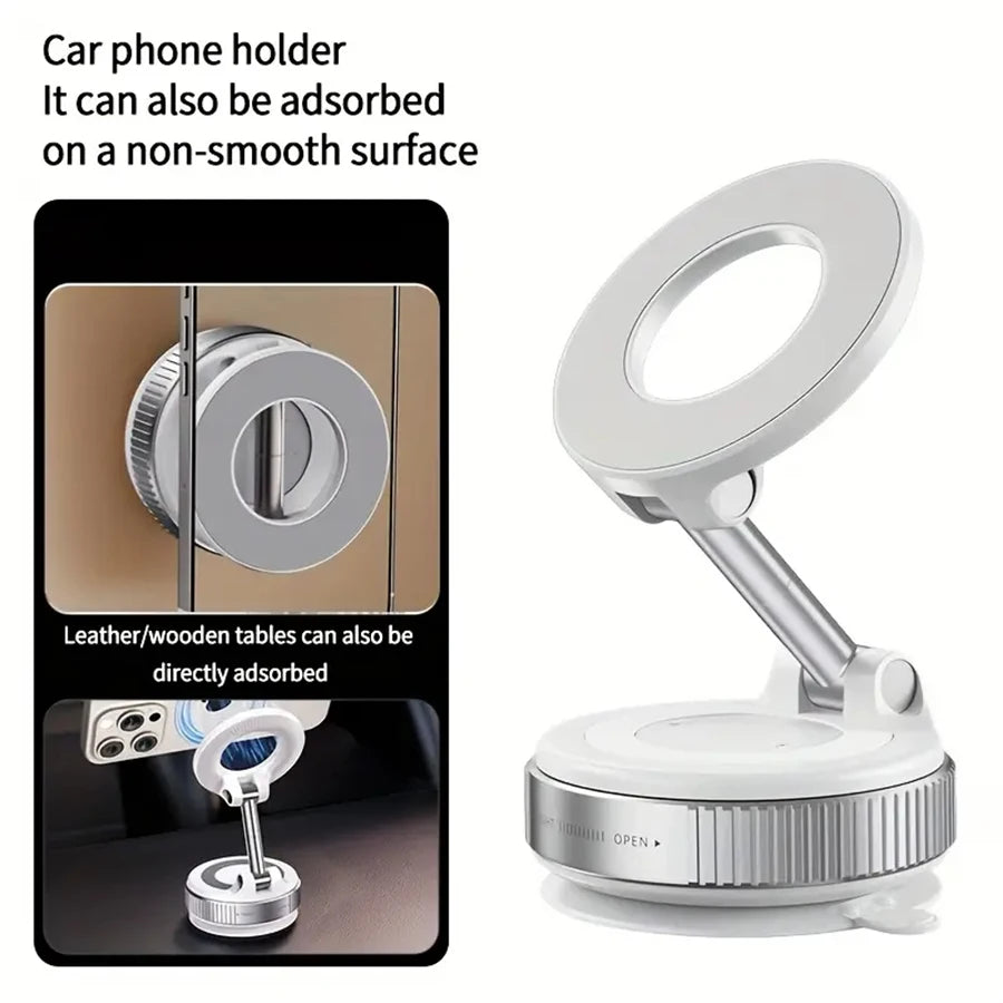 DUTRIEUX|Upgraded Aluminum Alloy Magnetic Car Phone Holder – 360° Rotation & Foldable Design