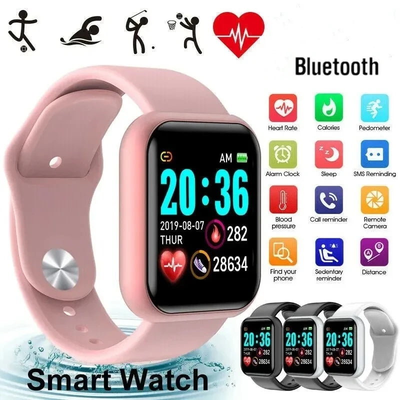 Smart Watch for Women & Men Bluetooth Fitness Tracker  Sport Digital Wristwatch with Music Player, Heart Rate & Sleep Monitor, Step Counter, and Smart Notifications