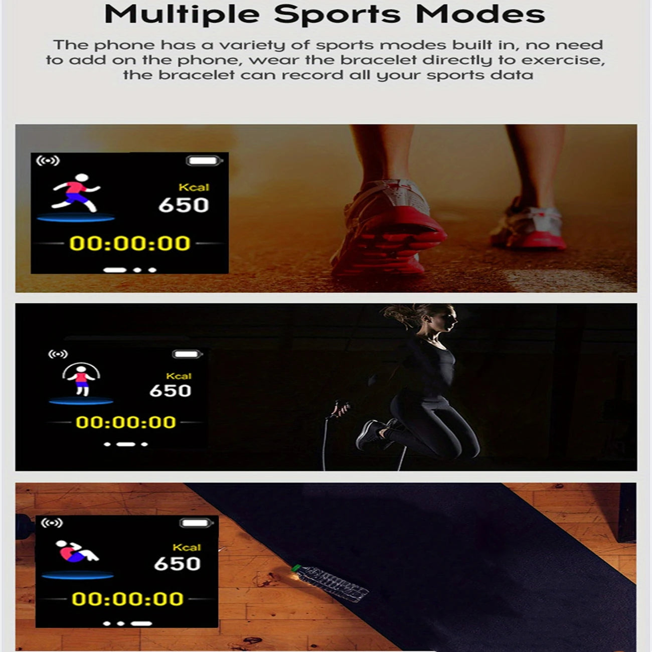 Smart Watch for Women & Men Bluetooth Fitness Tracker  Sport Digital Wristwatch with Music Player, Heart Rate & Sleep Monitor, Step Counter, and Smart Notifications