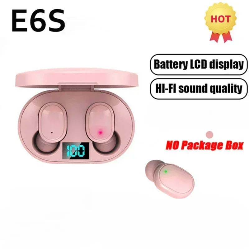 E6S Wireless Bluetooth Earphones TWS Headset  Noise Cancelling Wireless Earbuds with Microphone | Waterproof | HiFi Stereo Sound | Long Battery Life