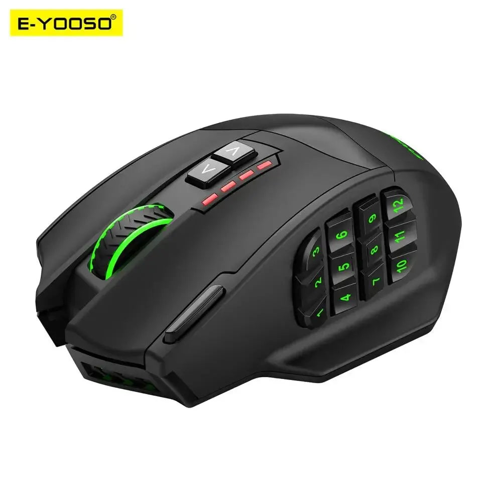 E-YOOSO X-33 RGB Wireless Gaming Mouse (2.4G + USB-C Dual Mode)  16,000 DPI | 16 Programmable Buttons | RGB Backlight | Rechargeable Wireless & Wired Dual-Mode Mouse