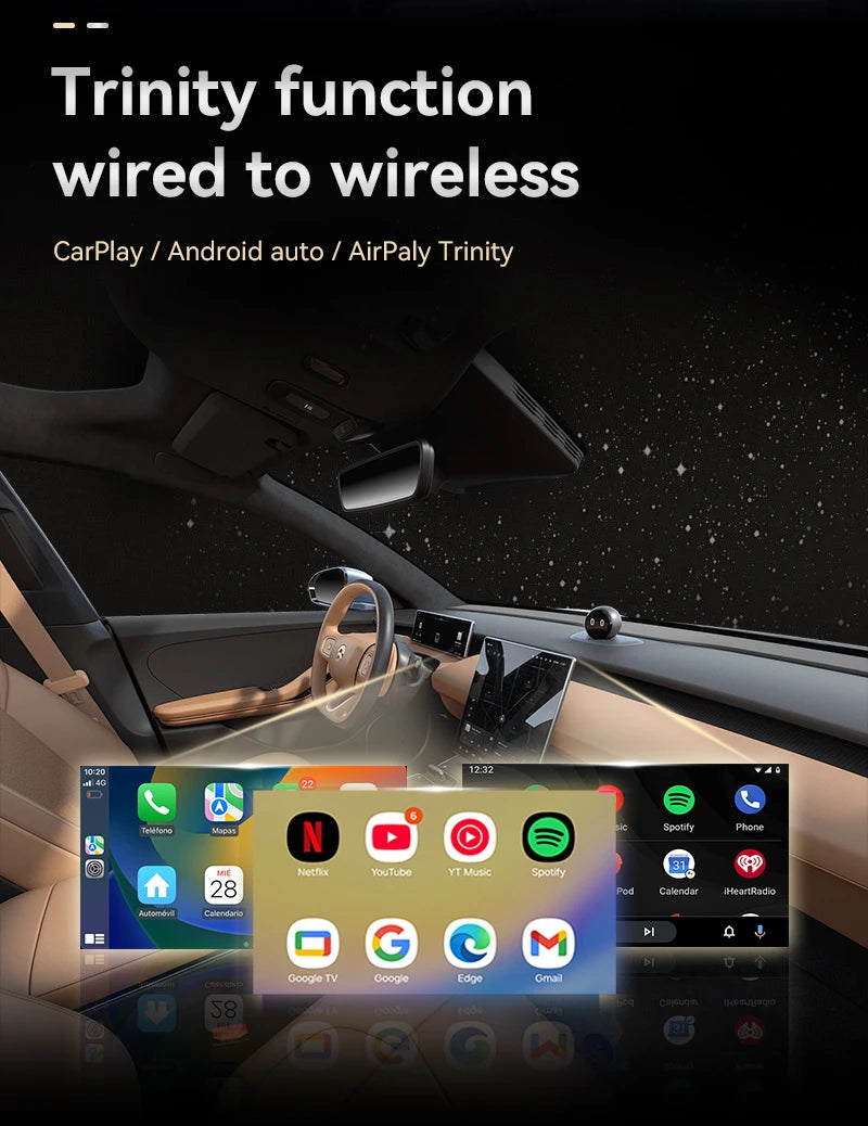 3-in-1 Wireless CarPlay Adapter 2025 | Convert Wired to Wireless | Mirror Link Support